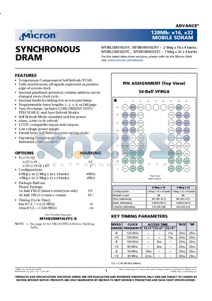 MT48LC4M32LFFC datasheet - SYNCHRONOUS DRAM