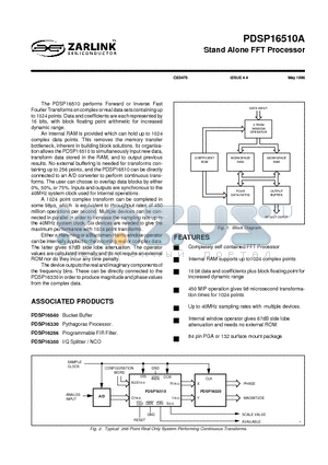 PDSP16350 datasheet - Stand Alone FFT Processor