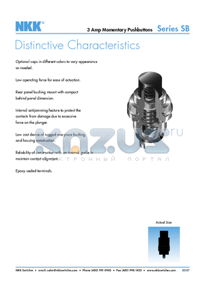 SB4011NCH-2F datasheet - 3 Amp Momentary Pushbuttons