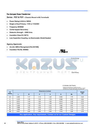 PDT-100-28 datasheet - The Compact Power Transformer