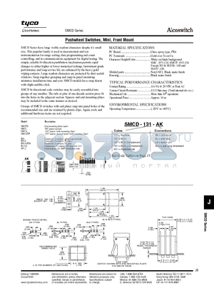 SMCD datasheet - Pushwheel Switches, Mini, Front Mount