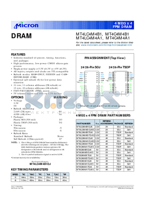 MT4C4M4A1TG-6 datasheet - DRAM
