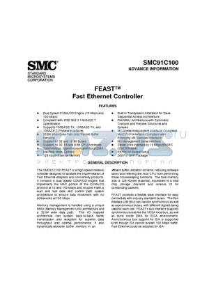 SMC91C100 datasheet - FEAST Fast Ethernet Controller