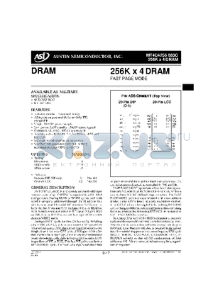 MT4C4256-12 datasheet - 256K X 4RAM(FAST PAGE MODE)