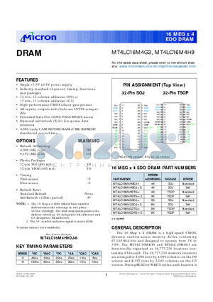 MT4LC16M4G3 datasheet - DRAM