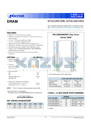 MT4LC4M16R6-1 datasheet - DRAM