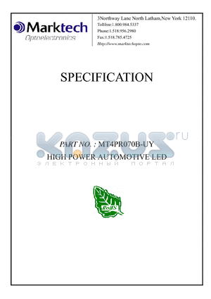 MT4PR070B-UY datasheet - HIGH POWER AUTOMOTIVE LED