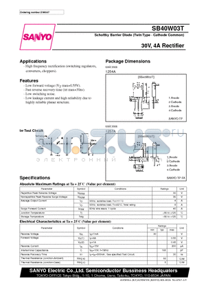 SB40W03T datasheet - 30V, 4A Rectifier