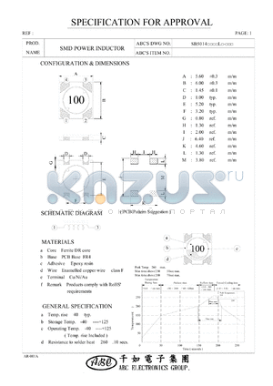 SB5014220ML datasheet - SMD POWER INDUCTOR