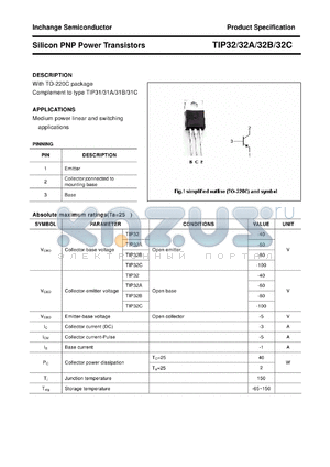 TIP32A datasheet - Silicon PNP Power Transistors