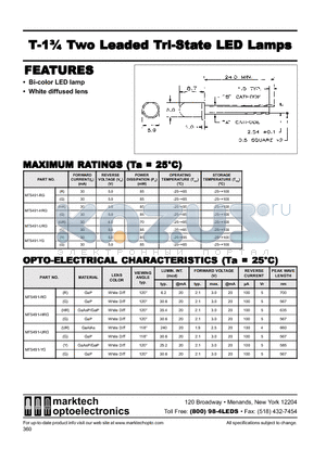 MT5491-G datasheet - T-1 3/4 Two Leaded Tri-State LED Lamps