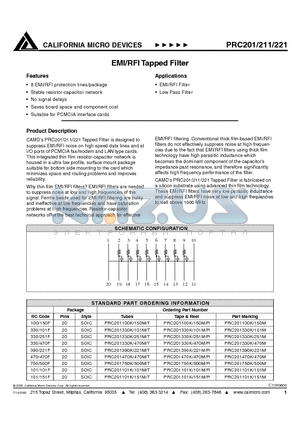 PRC201470K470M datasheet - EMI/RFI TAPPED FILTER