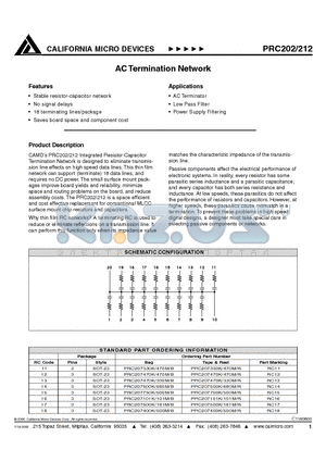 PRC207400K500MR datasheet - AC TERMINATION NETWORK