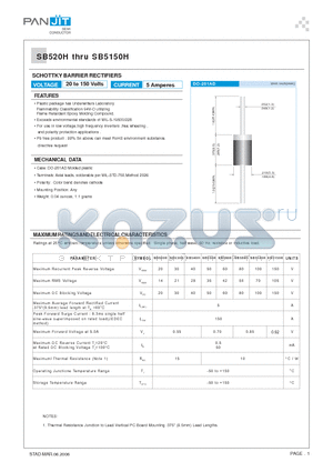 SB540H datasheet - SCHOTTKY BARRIER RECTIFIERS