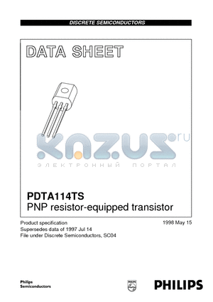 PDTA114TS datasheet - PNP resistor-equipped transistor