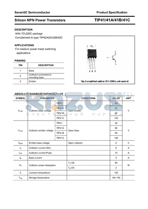 TIP41A datasheet - Silicon NPN Power Transistors