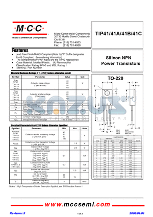 TIP41C datasheet - Silicon NPN Power Transistors