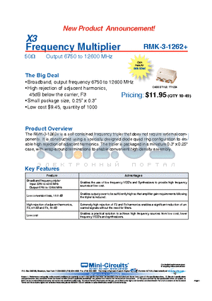 RMK-3-1262+ datasheet - Frequency Multiplier