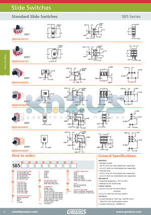 SB5D1A1A0T6AUEV datasheet - Standard Slide Switches