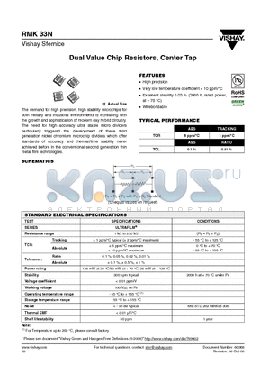 RMK33N5KB25KW datasheet - Dual Value Chip Resistors, Center Tap