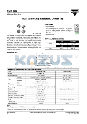 RMK33N5KD25KW datasheet - Dual Value Chip Resistors, Center Tap