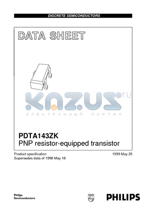 PDTA143ZK datasheet - PNP resistor-equipped transistor