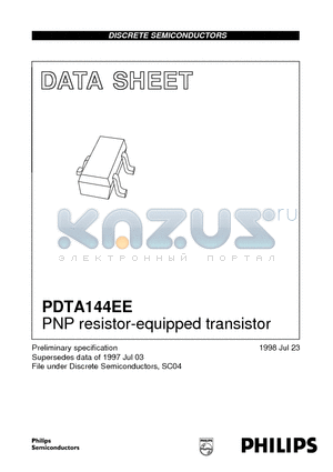 PDTA144 datasheet - PNP resistor-equipped transistor