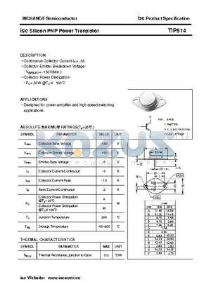 TIP514 datasheet - isc Silicon PNP Power Transistor