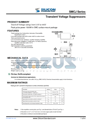 SMCJ10A datasheet - Transient Voltage Suppressors