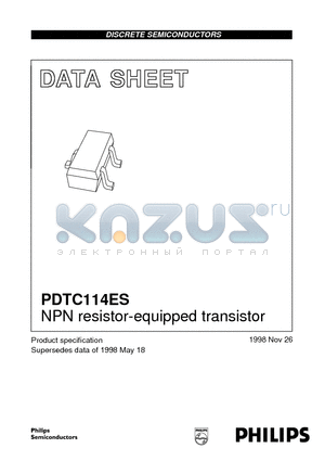 PDTC114ES datasheet - NPN resistor-equipped transistor