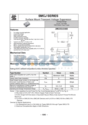 SMCJ11 datasheet - Surface Mount Transient Voltage Suppressor