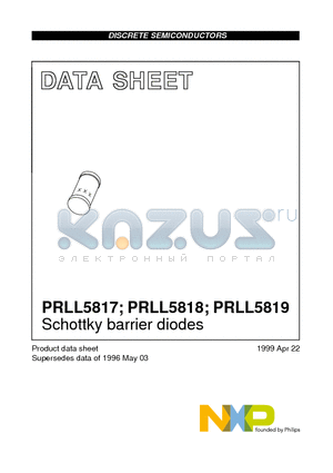 PRLL5817 datasheet - Schottky barrier diodes
