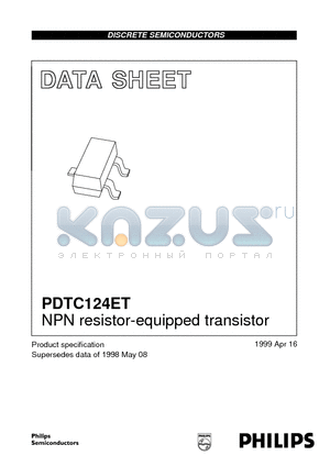 PDTC124ET datasheet - NPN resistor-equipped transistor