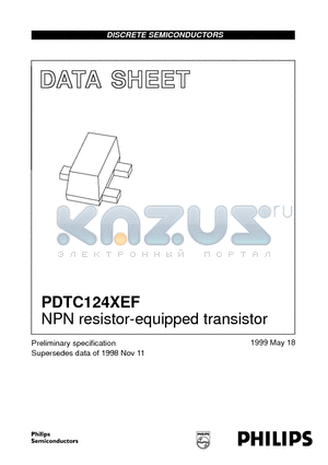 PDTC124XEF datasheet - NPN resistor-equipped transistor