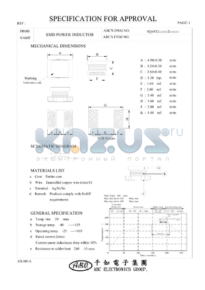 SQ4532101K2 datasheet - SMD POWER INDUCTOR