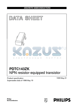 PDTC143ZK datasheet - NPN resistor-equipped transistor