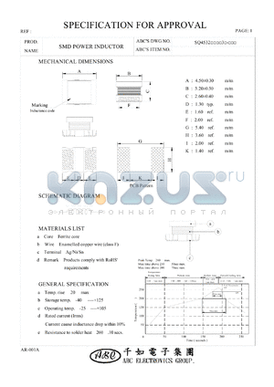 SQ4532220K3 datasheet - SMD POWER INDUCTOR