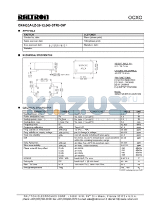 OX4020A-LZ-28-12.800-STR3 datasheet - OCXO