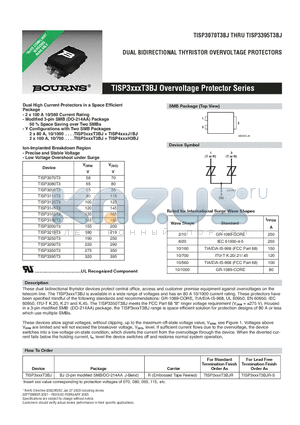 TISP3180T3 datasheet - Overvoltage Protector Series