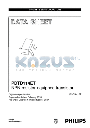 PDTD114ET datasheet - NPN resistor-equipped transistor