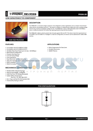 PRSB6.8D_12 datasheet - LOW CAPACITANCE TVS COMPONENT