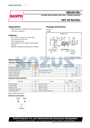 SBA50-09J datasheet - 90V, 5A Rectifier