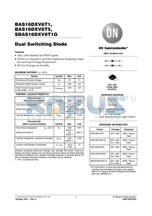 SBAS16DXV6T1G datasheet - Dual Switching Diode