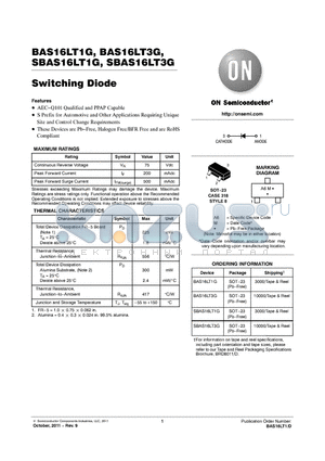 SBAS16LT3G datasheet - Switching Diode