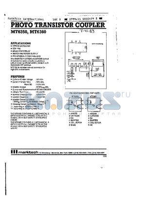 MT6360 datasheet - PHOTO TRANSISTOR COUPLER