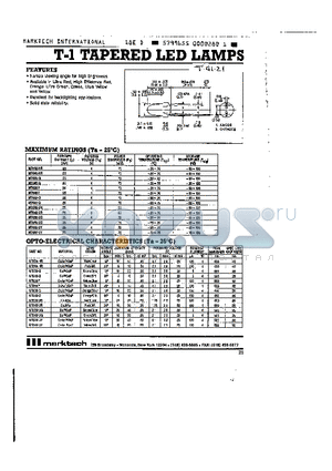 MT640-G datasheet - T-1 TAPERED LED LAMPS