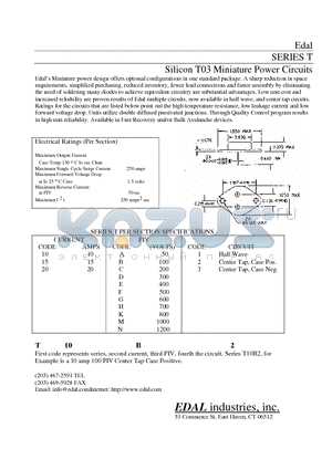 T10B2 datasheet - T10A1