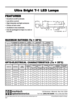 MT7403-UR datasheet - Marktech 3mm Ultra Bright Red LEDs