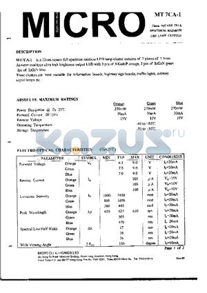 MT7CA-1 datasheet - 22mm SQUARE FULL SPECTRUM RAINBOW LED LAMP CLUSTER