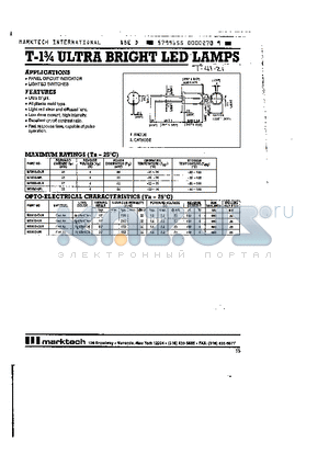 MT820-CUR datasheet - T-1 ULTRA BRIGHT LED LAMPS